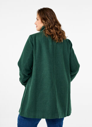 Zizzi Kurzer A-linienförmiger Trenchcoat, Trekking Green Mel., Model image number 1