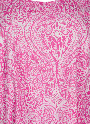 Zizzi Kurzärmeliges, bedrucktes Baumwollkleid, Shocking P. Paisley , Packshot image number 2