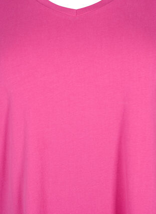 Zizzi Unifarbenes Basic-T-Shirt aus Baumwolle, Raspberry Rose, Packshot image number 2