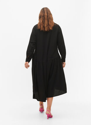 Zizzi Midi-Kleid mit langen Ärmeln, Black, Model image number 1