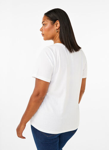 Zizzi FLASH - T-Shirt mit Motiv, Bright White Flower, Model image number 1