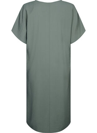 Zizzi Kleid aus Viskose mit V-Ausschnitt, Thyme, Packshot image number 1
