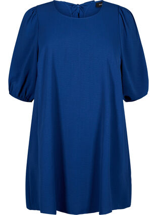 Zizzi Kurzes Kleid mit Schleifen-Detail hinten, Estate Blue, Packshot image number 0