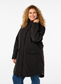 Wasserabweisende Softshell-Jacke mit Steppfutter, Black, Model