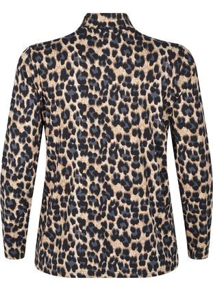 Zizzi FLASH - Langärmelige Bluse mit Rollkragen, Leopard Print , Packshot image number 1