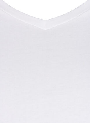 Zizzi Unifarbenes Basic-T-Shirt aus Baumwolle, Bright White, Packshot image number 2