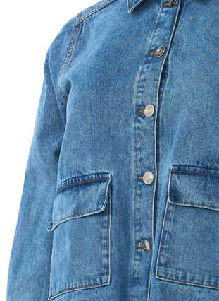 Zizzi Hemdjacke aus Denim mit Taschen, Blue Denim, Packshot image number 2