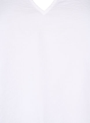 Zizzi  Kurzarm-Bluse aus Viskose mit Stickerei, Bright White, Packshot image number 2