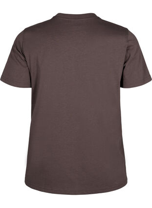 Zizzi Basic-T-Shirt aus Baumwolle mit Rundhalsausschnitt, Chocolate Martini, Packshot image number 1