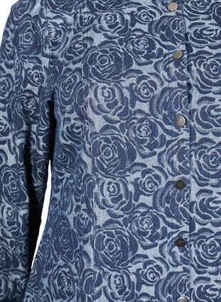 Zizzi Denim-Shirt mit Rosenmuster, Denim Rose AOP, Packshot image number 2