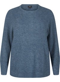 Melange-Pullover mit Rundhalsausschnitt